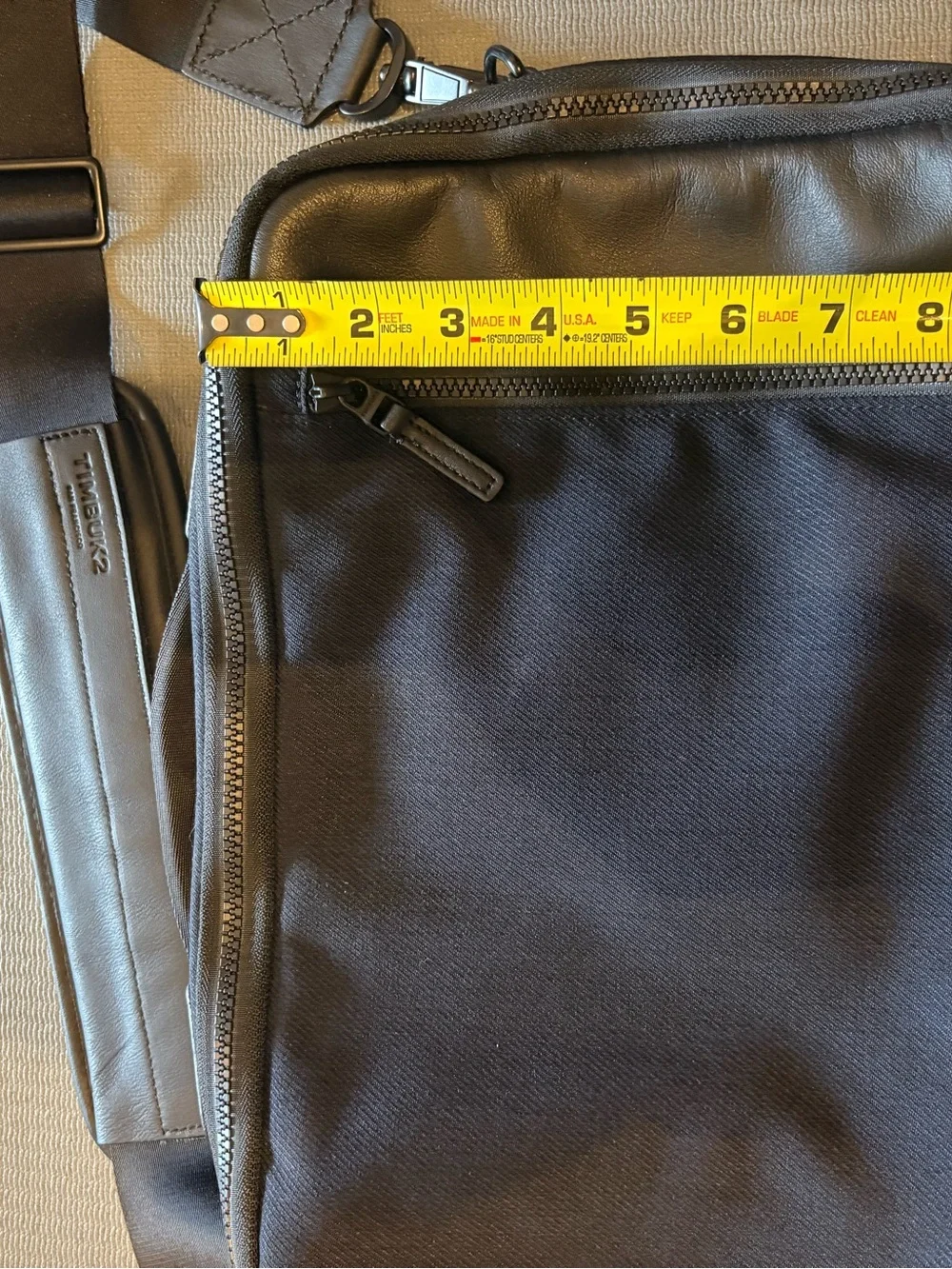 Timbuk2 Black Nylon and Leather Messenger Bag